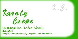 karoly csepe business card